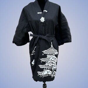 Unisex Black Pagoda Kimono Ichiban